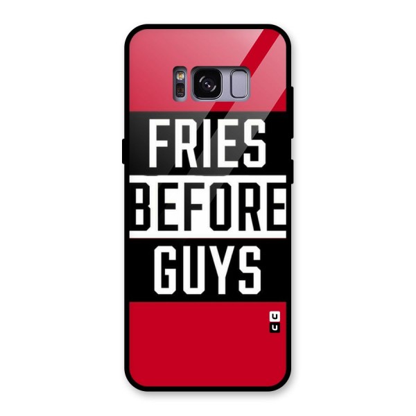 Fries Love Stripes Glass Back Case for Galaxy S8