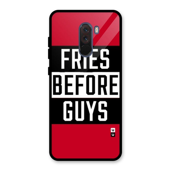 Fries Love Stripes Glass Back Case for Poco F1