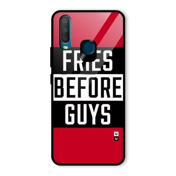 Fries Love Stripes Glass Back Case for Vivo Y12