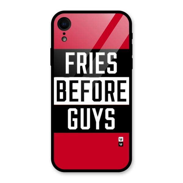 Fries Love Stripes Glass Back Case for XR