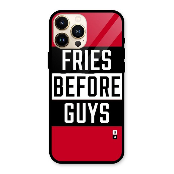 Fries Love Stripes Glass Back Case for iPhone 13 Pro Max