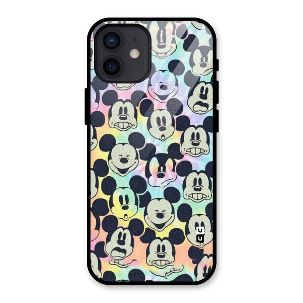 Fun Rainbow Faces Glass Back Case for iPhone 12