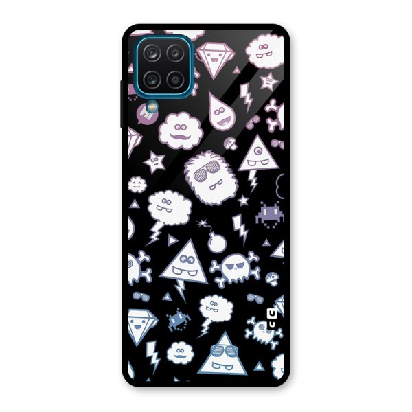 Funny Faces Glass Back Case for Galaxy A12