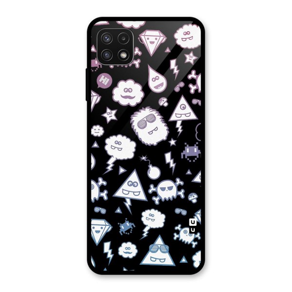 Funny Faces Glass Back Case for Galaxy A22 5G