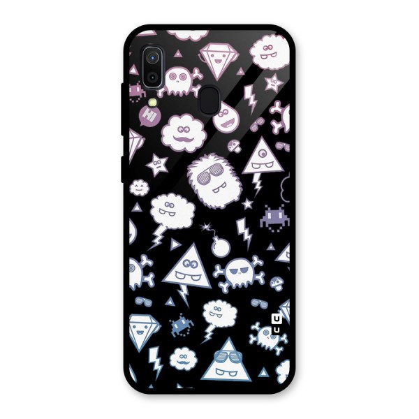 Funny Faces Glass Back Case for Galaxy A30