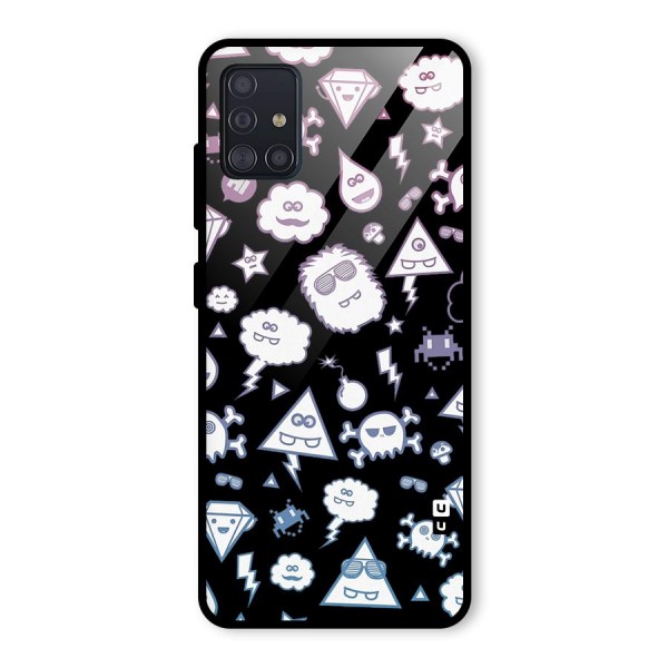 Funny Faces Glass Back Case for Galaxy A51