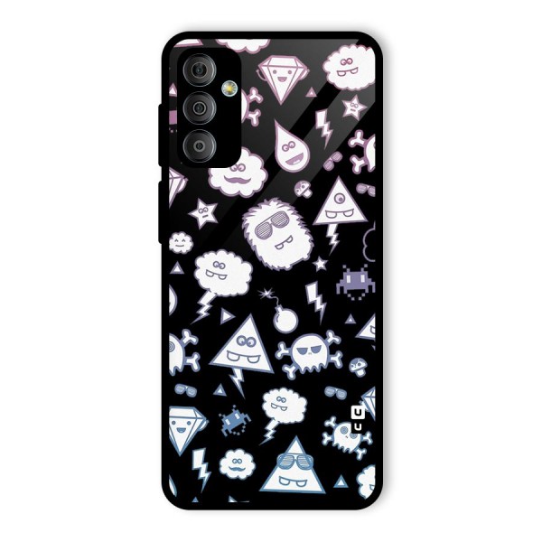 Funny Faces Glass Back Case for Galaxy F23