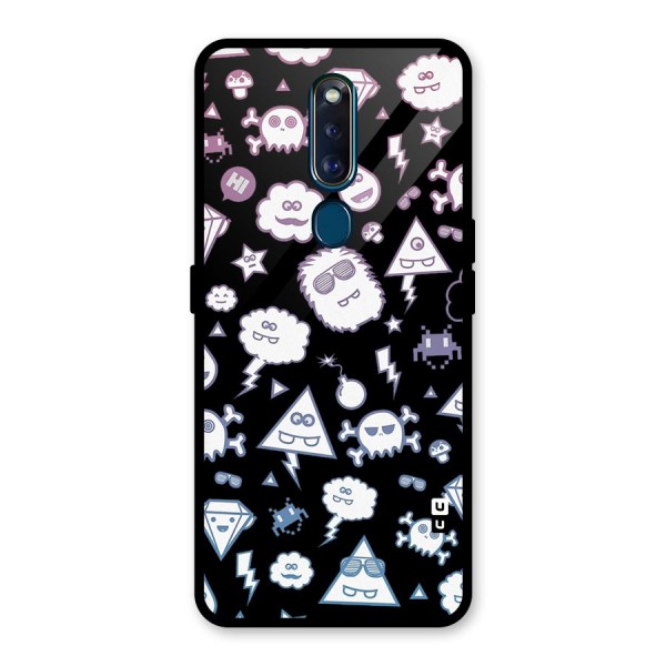 Funny Faces Glass Back Case for Oppo F11 Pro