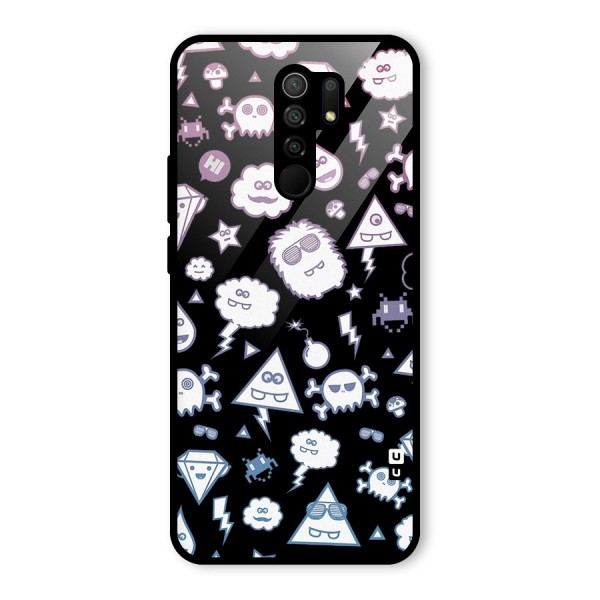 Funny Faces Glass Back Case for Redmi 9 Prime