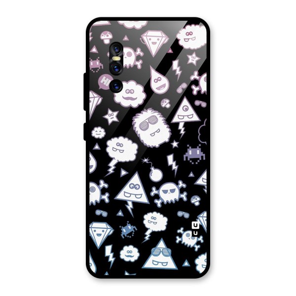 Funny Faces Glass Back Case for Vivo V15 Pro