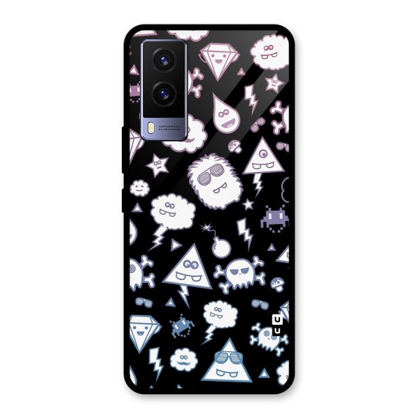 Funny Faces Glass Back Case for Vivo V21e 5G