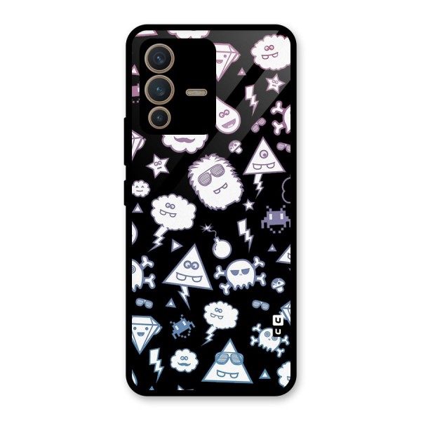 Funny Faces Glass Back Case for Vivo V23 5G