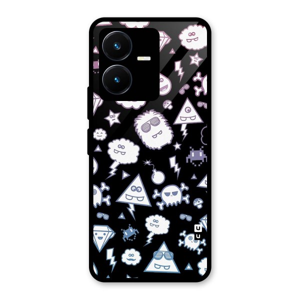 Funny Faces Glass Back Case for Vivo Y22