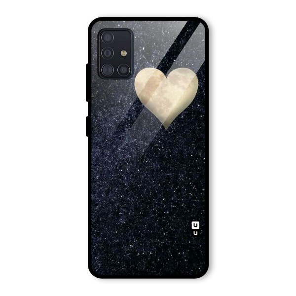 Galaxy Space Heart Glass Back Case for Galaxy A51