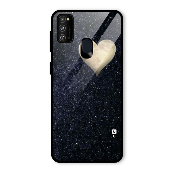 Galaxy Space Heart Glass Back Case for Galaxy M21