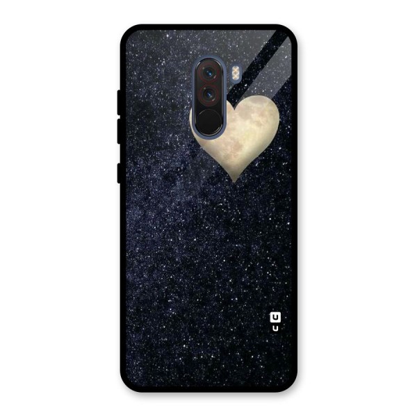 Galaxy Space Heart Glass Back Case for Poco F1