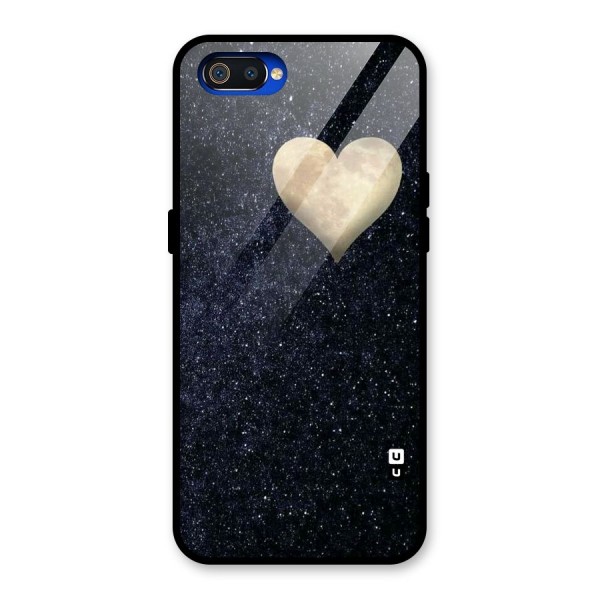 Galaxy Space Heart Glass Back Case for Realme C2