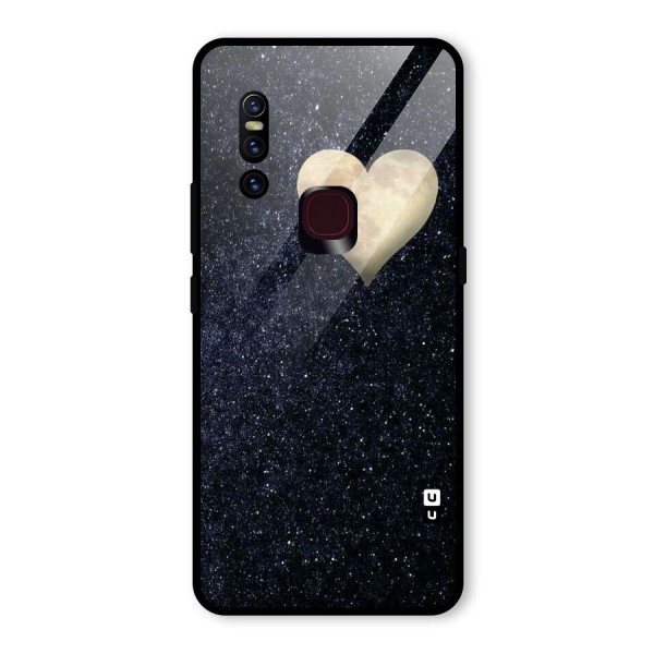 Galaxy Space Heart Glass Back Case for Vivo V15