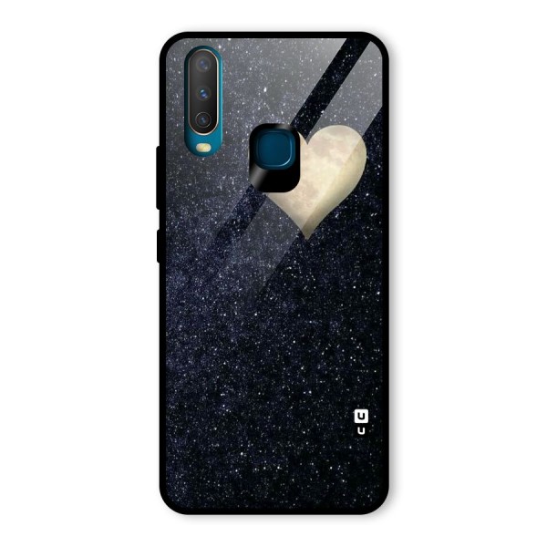 Galaxy Space Heart Glass Back Case for Vivo Y15