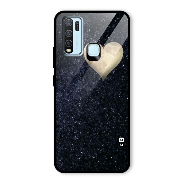 Galaxy Space Heart Glass Back Case for Vivo Y30