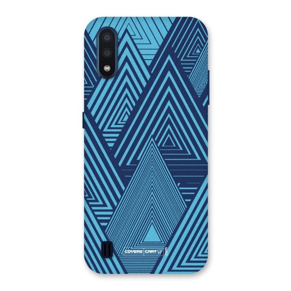 Geometric Blue Print Back Case for Galaxy M01