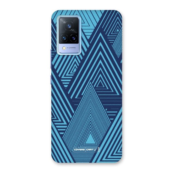 Geometric Blue Print Back Case for Vivo V21 5G