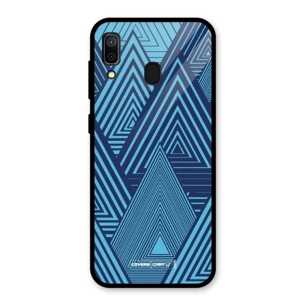 Geometric Blue Print Glass Back Case for Galaxy A30