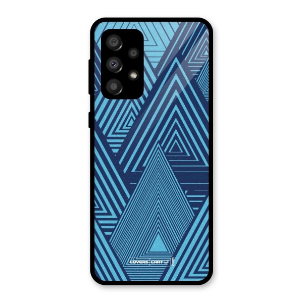 Geometric Blue Print Glass Back Case for Galaxy A32