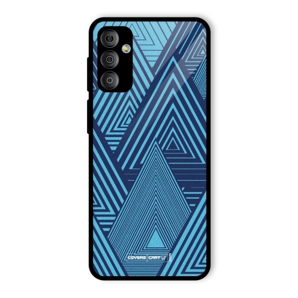 Geometric Blue Print Glass Back Case for Galaxy F23