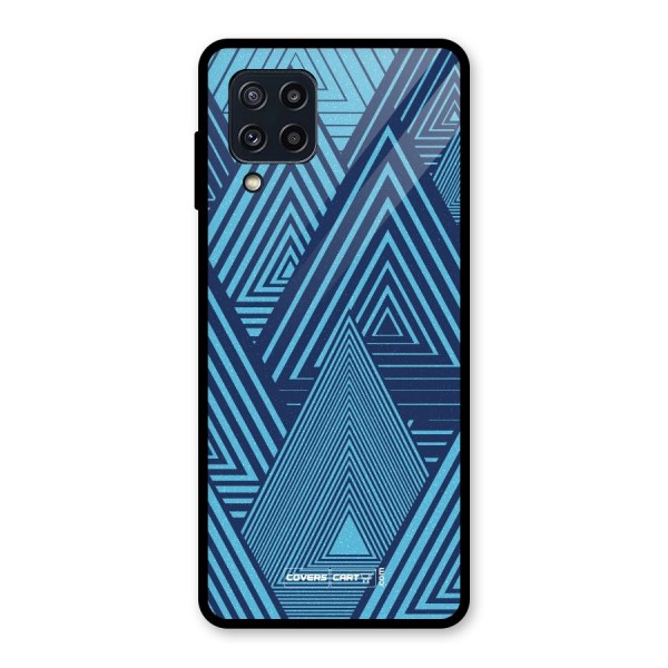 Geometric Blue Print Glass Back Case for Galaxy M32