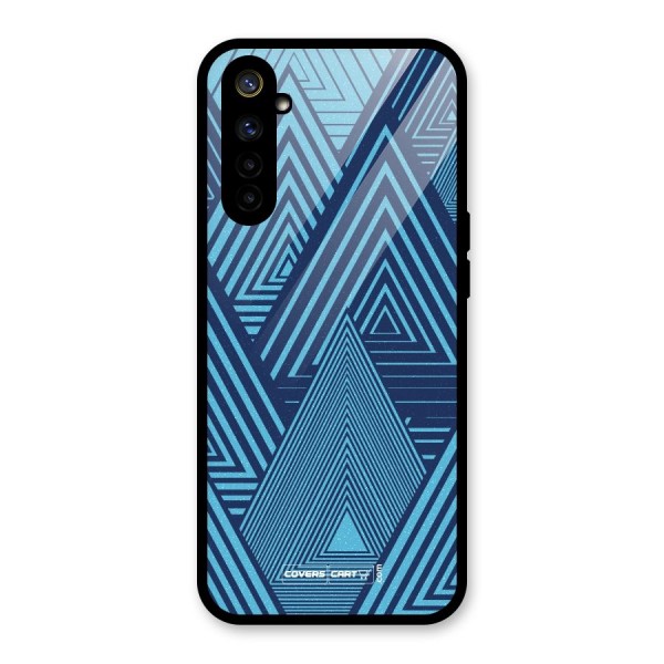 Geometric Blue Print Glass Back Case for Realme 6