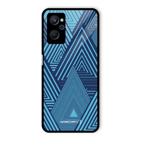 Geometric Blue Print Glass Back Case for Realme 9i