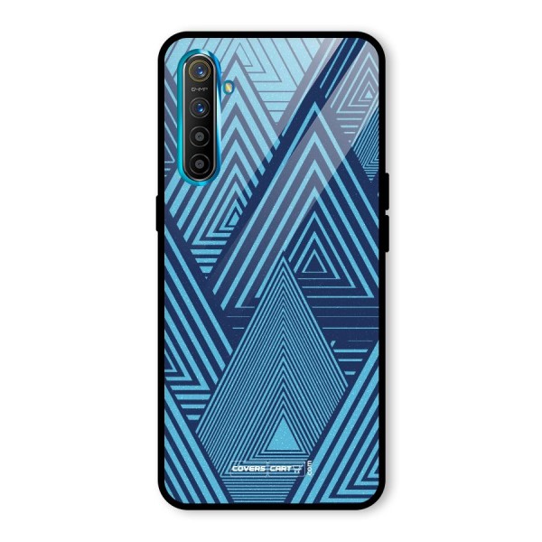 Geometric Blue Print Glass Back Case for Realme XT