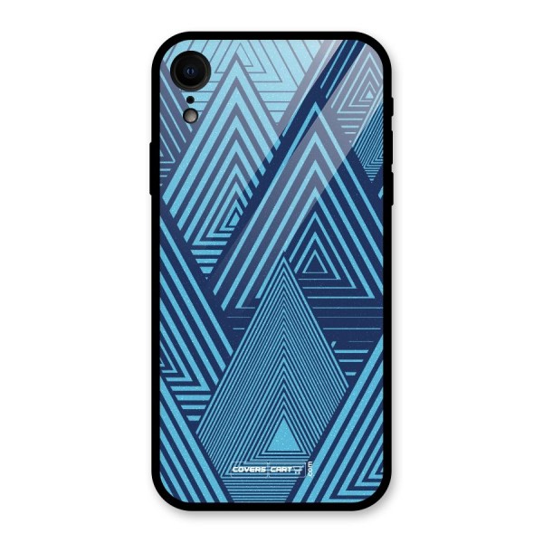 Geometric Blue Print Glass Back Case for XR