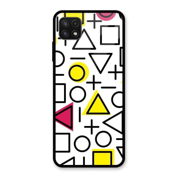 Geometry Pattern Glass Back Case for Galaxy A22 5G