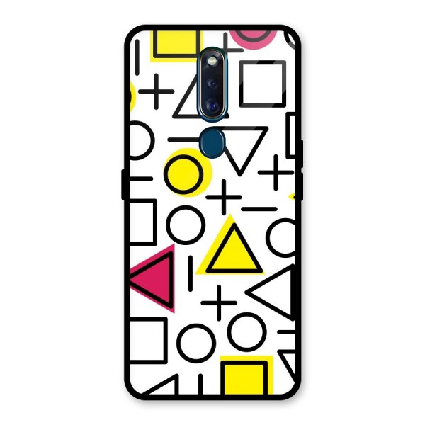 Geometry Pattern Glass Back Case for Oppo F11 Pro