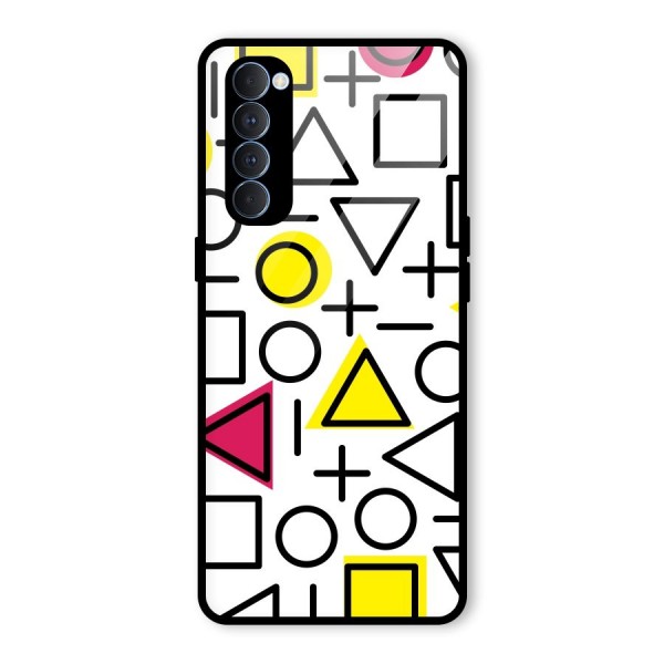 Geometry Pattern Glass Back Case for Oppo Reno4 Pro