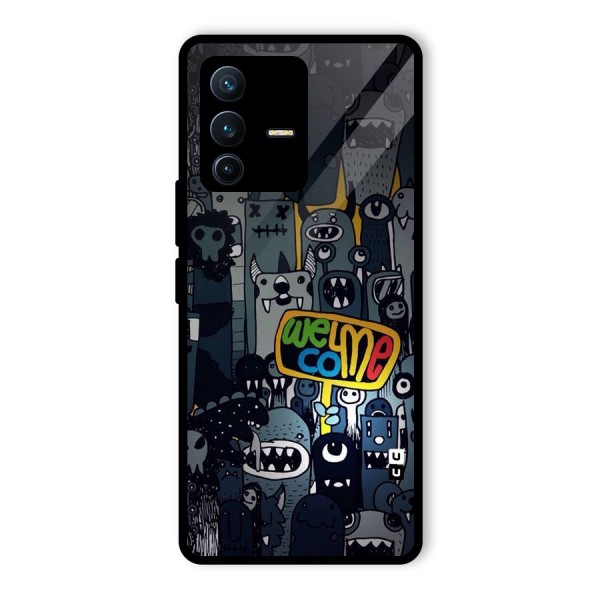 Ghost Welcome Glass Back Case for Vivo V23 Pro