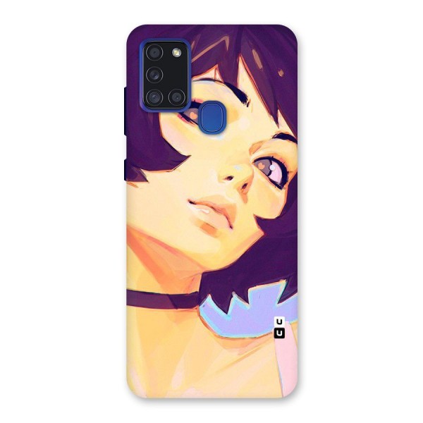 Girl Face Art Back Case for Galaxy A21s