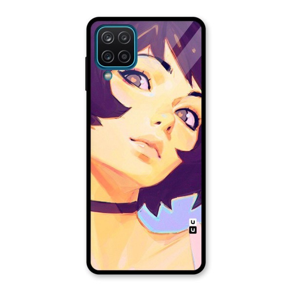 Girl Face Art Glass Back Case for Galaxy A12