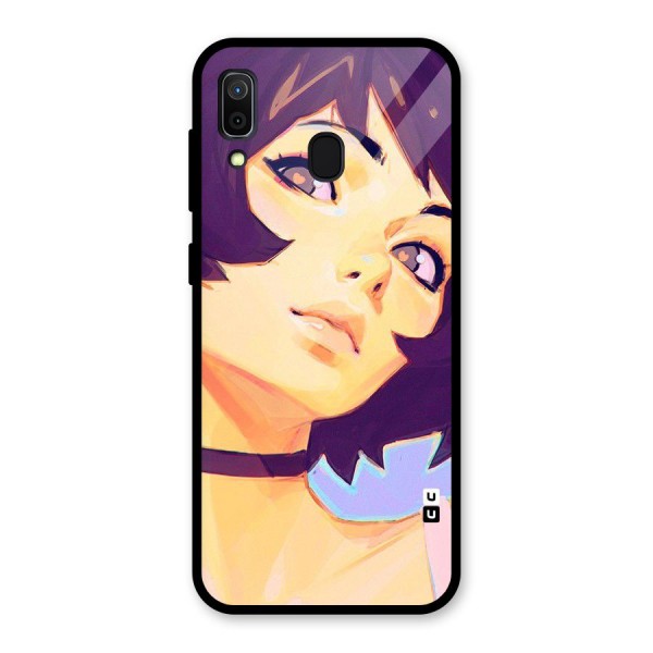 Girl Face Art Glass Back Case for Galaxy A30