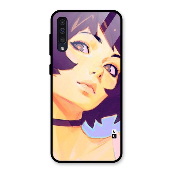 Girl Face Art Glass Back Case for Galaxy A50s