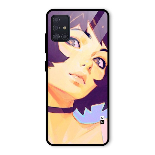 Girl Face Art Glass Back Case for Galaxy A51