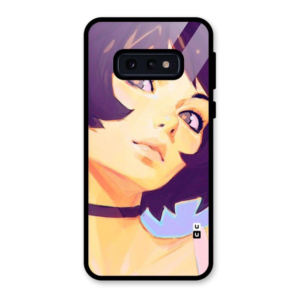 Girl Face Art Glass Back Case for Galaxy S10e