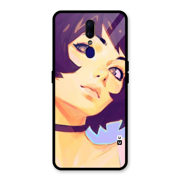 Girl Face Art Glass Back Case for Oppo F11