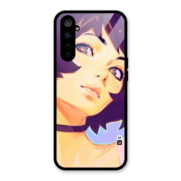 Girl Face Art Glass Back Case for Realme 6