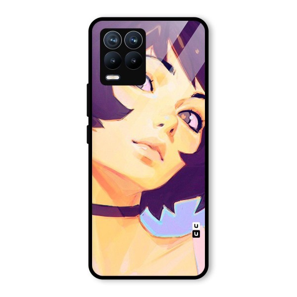 Girl Face Art Glass Back Case for Realme 8