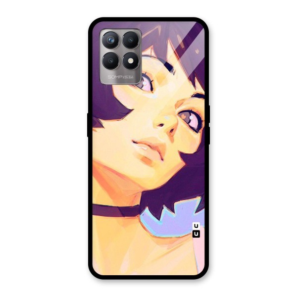 Girl Face Art Glass Back Case for Realme 8i