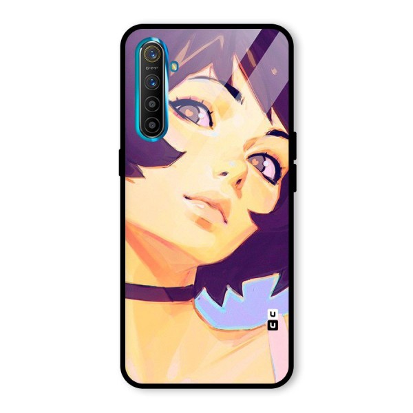 Girl Face Art Glass Back Case for Realme XT