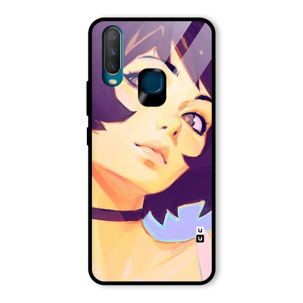 Girl Face Art Glass Back Case for Vivo Y15